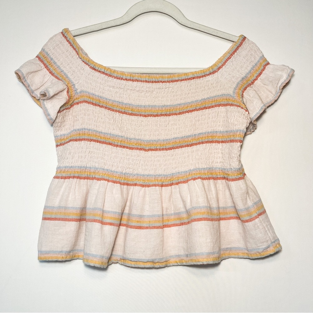 American Eagle Striped Crop Blouse